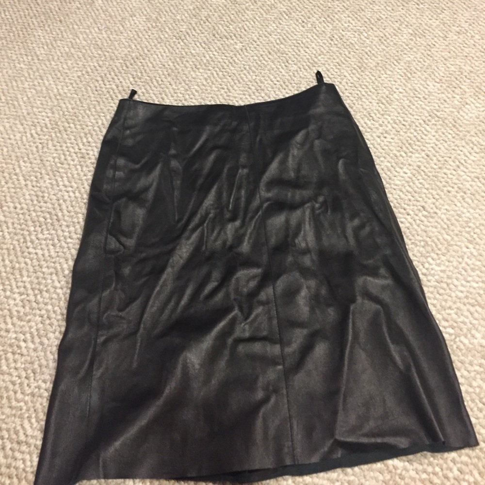 Black leather pencil skirt